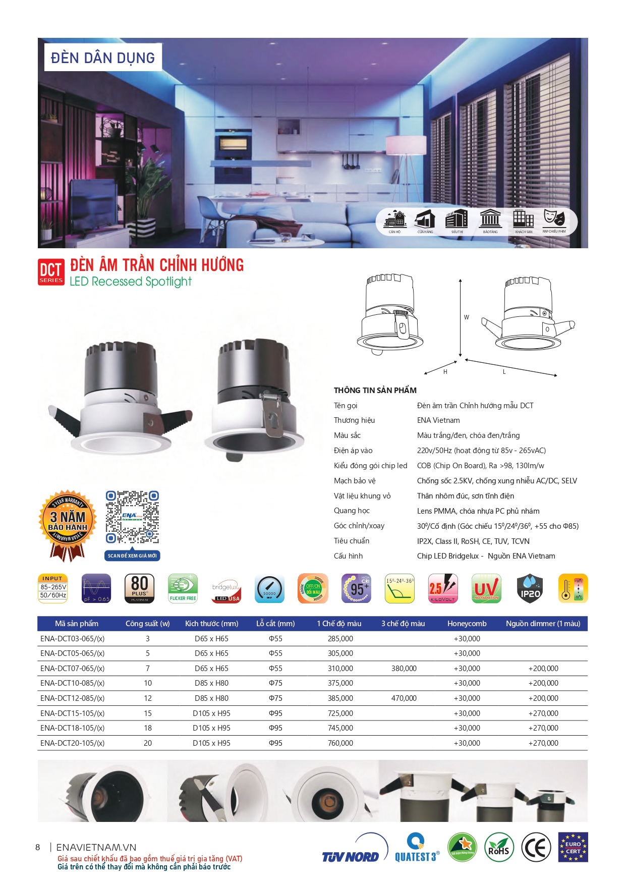 Bảng giá đèn led Ena 2026